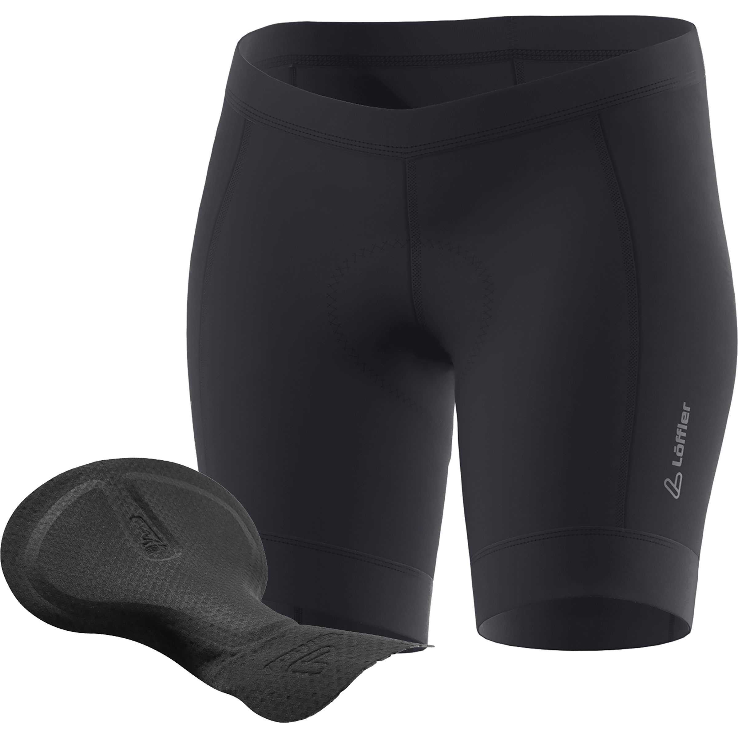 Löffler HB-SQL mit Sitzpolster Damen Fahrradhose schwarz Größe S Gravel | Mountainbike Schnell trocknend