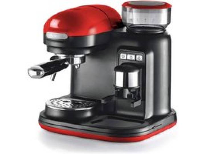Moderna 1318 Machine À Café Espresso Avec Moulin Appareil Maxi Cappuccino Arrêt Automatique Moulin DUne Capacité De 250 G Rouge