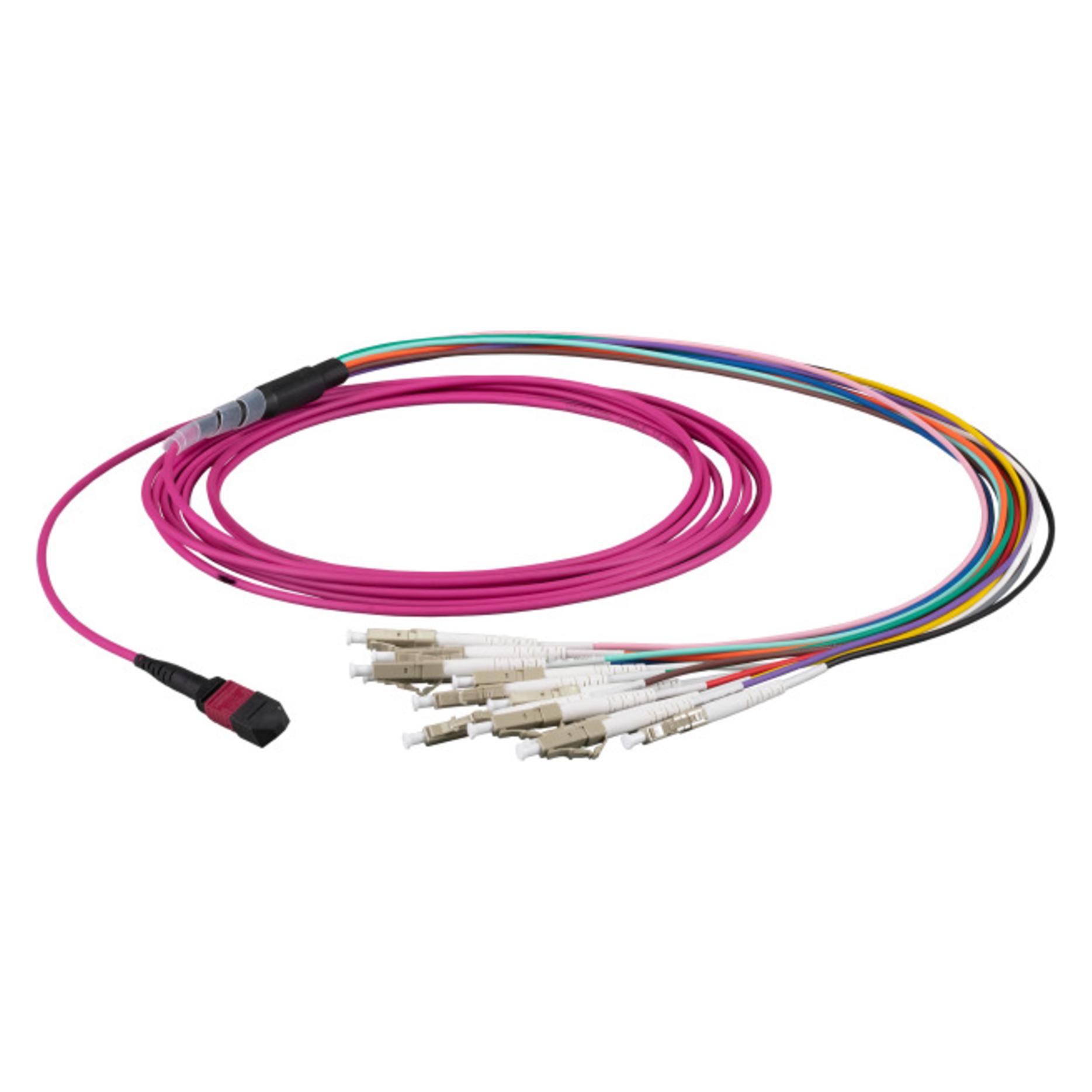 EFB Elektronik MTP-F/LC 12-Fasermatrix Patchkabel OM4,LSZH erica-violet, 1m, Anwendung: Geeignet fü (1 m) (MTPF12LCOM4-1)