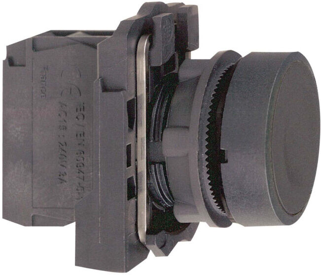 Schneider Electric Bouton-poussoir plat, noir, 1S XB5AA21 (XB5AA21)