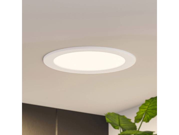 Prios LED-Einbaulampe Cadance, weiß, 22 cm, 3er-Set, CCT Cadance PRIOS, dimmbar, weiß / opal, für Badezimmer, Aluminium, Modern
