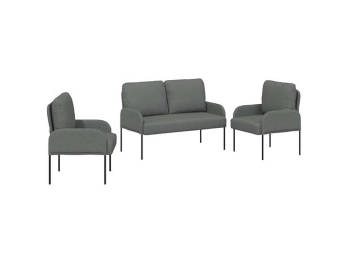Makastle Sofa Couchgarnituren 3er Set Dunkelgrau Sperrholz