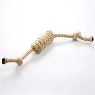Inspire Select Durable Braided Cotton Rope Dog Chew Toy Interactive Teeth Cleaning Tug & Training Toy For Small To Medium Dogs coffee