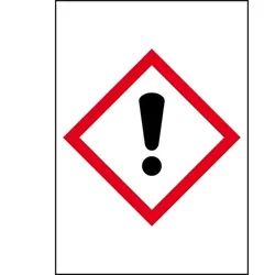 Aufkleber I Gefahrensymbol Ausrufezeichen GHS 07, Folie, selbstklebend, 12x17mm, 10/Bogen, GHS-Verordnung