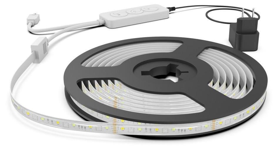 Hama Slimme Wi-Fi LED Lichtstrip, 16 miljoen kleuren, 2700 K, Zwart/Wit