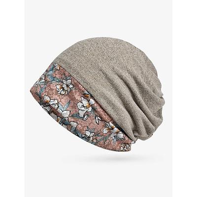 Beanie-Mütze mit Blumenmuster für Damen, weiche, dehnbare Slouchy-Kappe für Freizeitkleidung, Outdoor-Aktivitäten und als Kopfbedeckung bei Chemotherapie