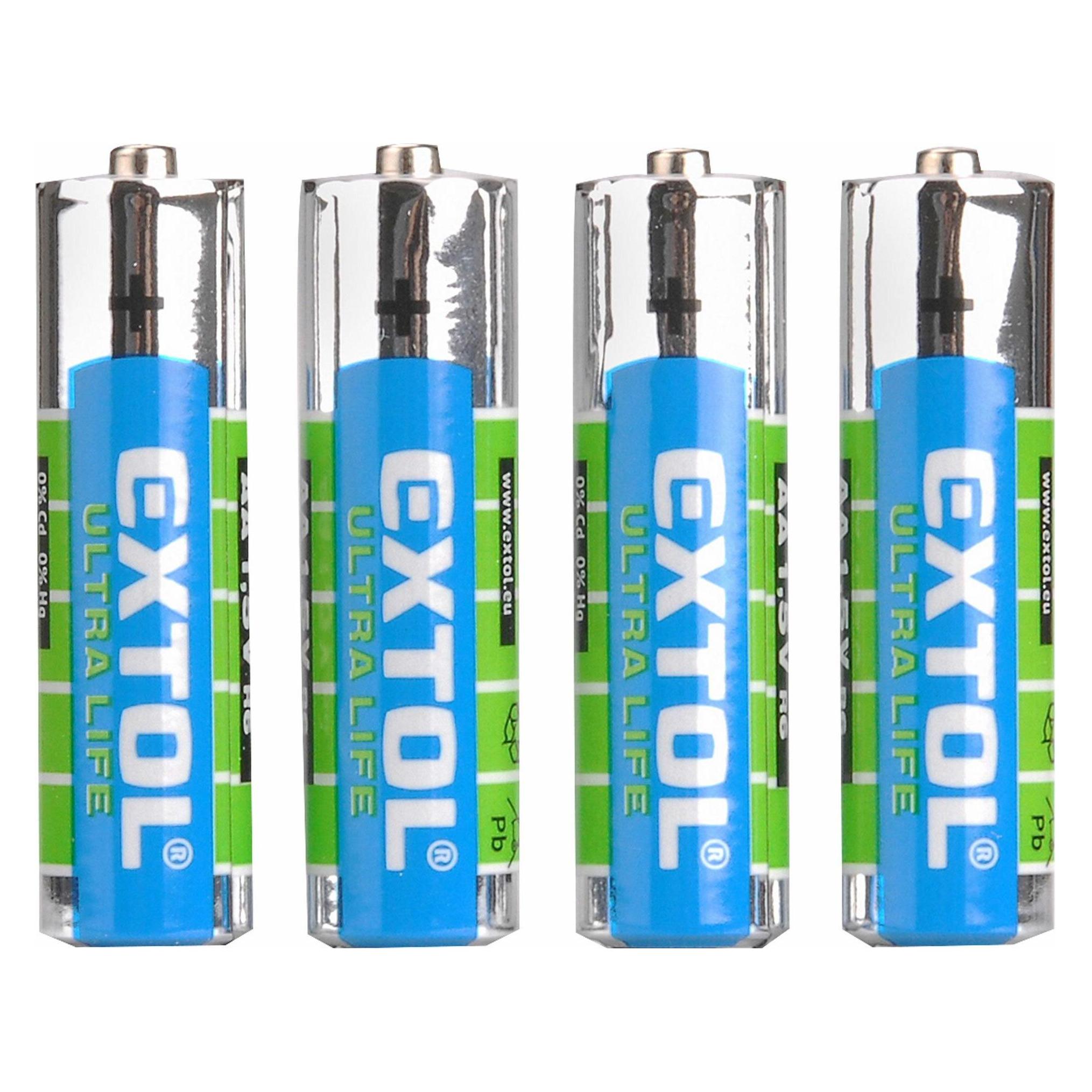 Extol Batterie Zinkchlorid, 4 Stück, 1,5 V AA (LR6) (4 Stk., AA) (EX42001)