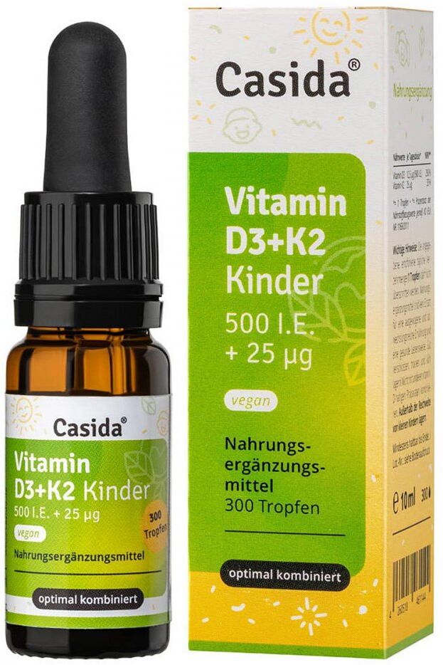 Casida Vitamin D3 K2 Tropfen Kinder Vegan 10ml