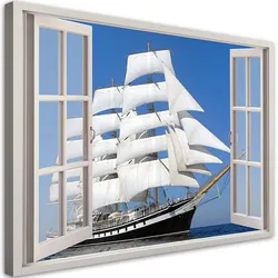 WANDBILD fensterblick schiff meer