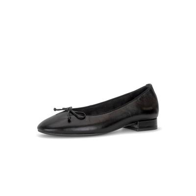 Pumps GABOR, Damen, Gr. 40, Leder, schwarz, Nappaleder, Schuhe Pumps, Blockabsatz, Ballerina, mit Zierschleife, G-Weite (=weit)