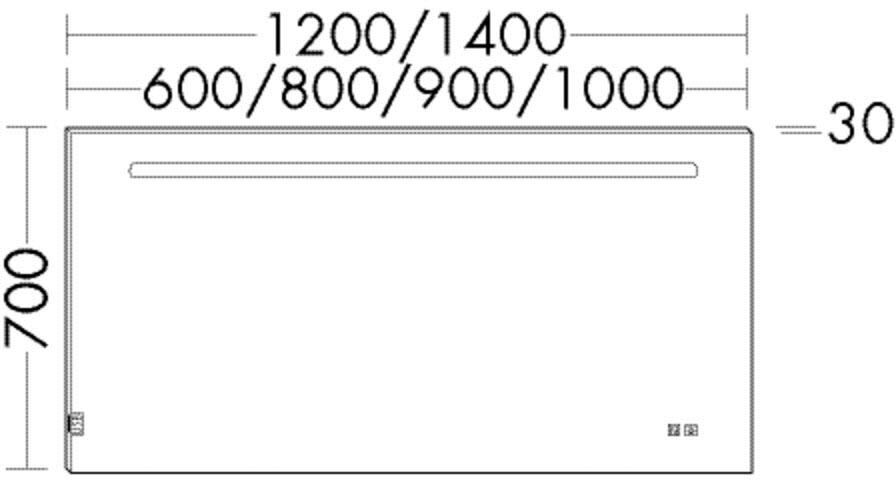 burgbad Lin20 Badspiegel mit LED-Beleuchtung und Spiegelheizung in 140 cm Breite