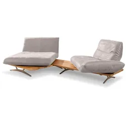 KOINOR Ecksofa Marilyn Leder Grau Asphalt