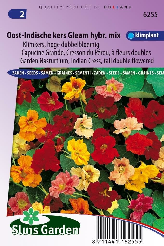 Sluis Garden Oost-Indische kers Tropaeolum zaden Gleam Hybrids