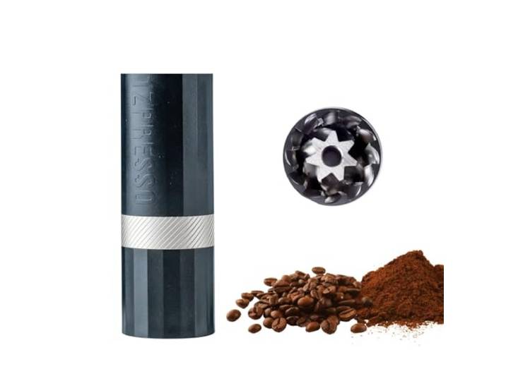 1Zpresso Q Air Manuelle Kaffeemühle, schwarz, Mini-Größe, passt in den Kolben, konischer Frässtift aus Edelstahl, numerisch verstellbare Einstellung zum Übergießen von French Press Cold Brew