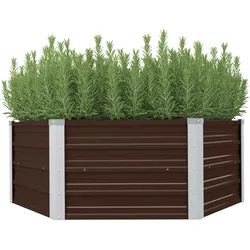 vidaXL Hochbeet Braun 129 x 129 x 46 cm Verzinkter Stahl