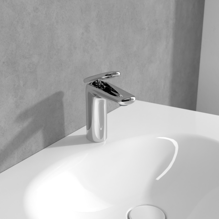 Villeroy und Boch Antao Waschtischarmatur TVW11100300061 mit Push-Open-Ablaufgarnitur, chrom