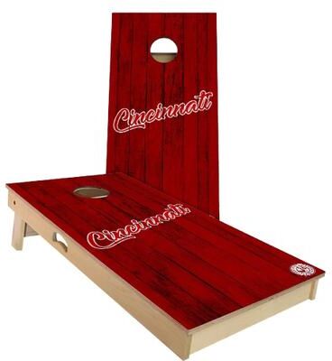 Skip's Garage Cincinnati Vintage Baseball Outdoor Cornhole Board Set