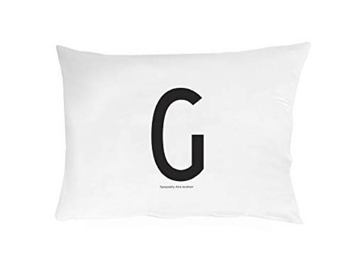Design Letters Kussensloop A-Z (70X50) G, Wit, Eenmaat