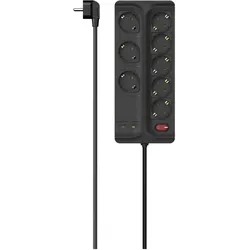 Hama, Steckdosenleiste, Steckdosenleiste, 8-fach, Überspannungsschutz, Schalter, 1,5 m, Schwarz (8x, 1.50 m)