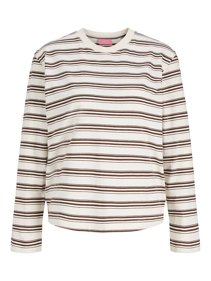 JJXX Longsleeve "Sophia" in Weiß/ Braun - S