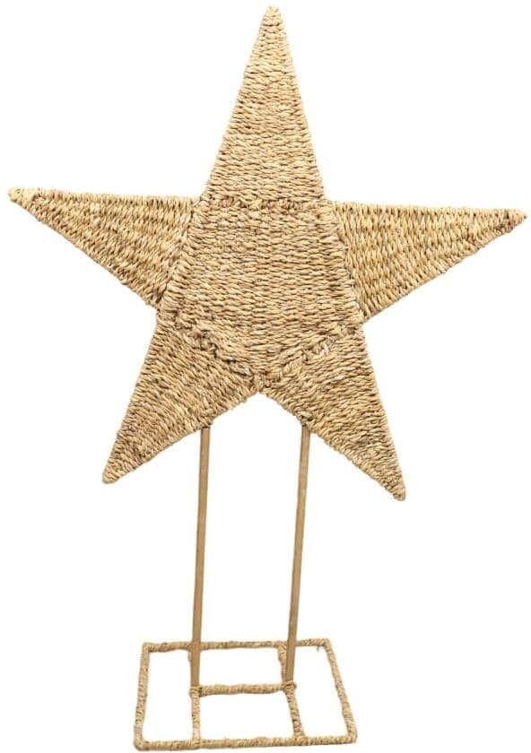 Dekoobjekt CHALET "CHALET Stern Cephei S Stern", beige, B:25cm H:78cm, Metall, Seegras, Dekofiguren, Dekoobjekt beige B/H/T: 25cm x 78cm, Stern