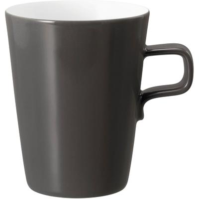 Becher SELTMANN WEIDEN "No Limits Moments", grau (anthrazitfarben, weiß), B:9,3cm H:11,6cm Ø:12cm, Porzellan, Trinkgefäße, Becher, Becher mit Henkel 0,45 l