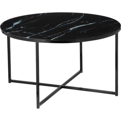 Couchtisch SALESFEVER "Caorle Coffeetable im eleganten Stil", schwarz (schwarz, schwarz, schwarz, schwarz), B:80cm H:45cm T:80cm, Tische, Couchtisch, Elegantes Design mit Marmoroptik-Tischplatte