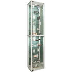 VCM, Vitrine + Buffetschrank, Sammel Stand Vitrine Holz Glas Kavis XXL (50 x 38 x 227 cm)