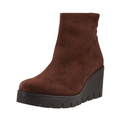 Keilstiefelette GABOR "Gabor Stiefelette Veloursleder", Damen, Gr. 40, braun (cacao), Veloursleder, Schuhe