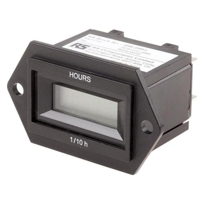 RS PRO Digital Hours Run Meter 12-48Vac/dc (8966961)
