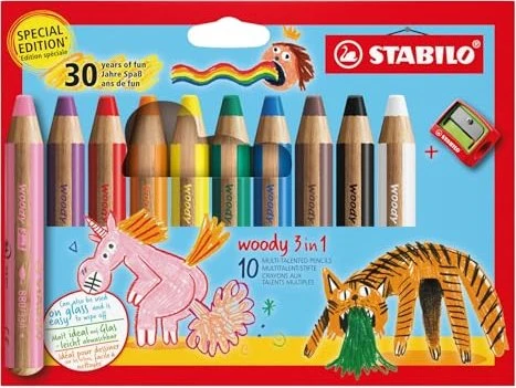 STABILO woody 3 in 1 Anniversary Edition - 10 Stück mit Anspitzer