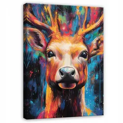 LEINWANDBILD Abstrakt Hirsch Bunt Modern Wohnzimmer 120x80