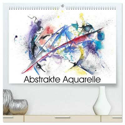 Abstrakte Aquarelle (hochwertiger Premium Wandkalender 2027 DIN A2 quer), Kunstdruck in Hochglanz