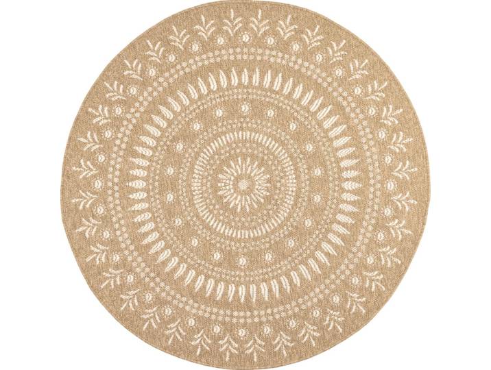 Tapis intérieur et extérieur effet jute oriental blanc diamètre 120