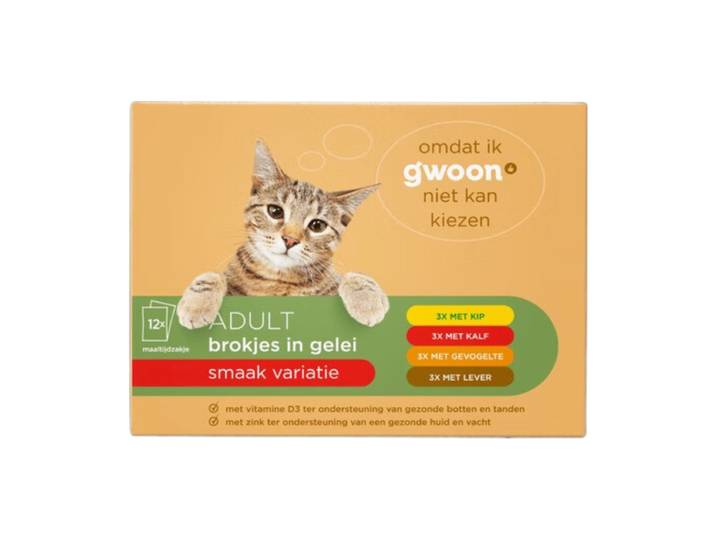 G'woon mini filets kattenvoer vleesvariatie multipack