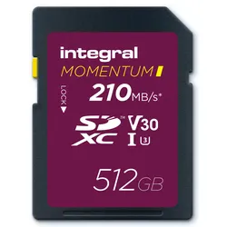 INTEGRAL Momentum SDXC 512GB UHS-1 U3 CL 10 V30 (210/180 MB/s)