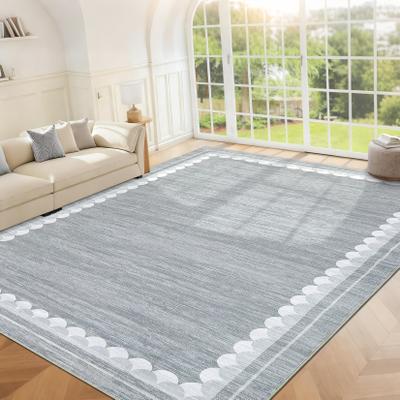 Garvee Modern Geometric Shell Pattern Bordered Area Rug