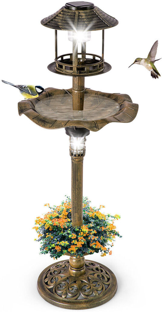 Dakota Fields Freestanding Feeding Station Brown 110cm H X 43cm W X 43cm D