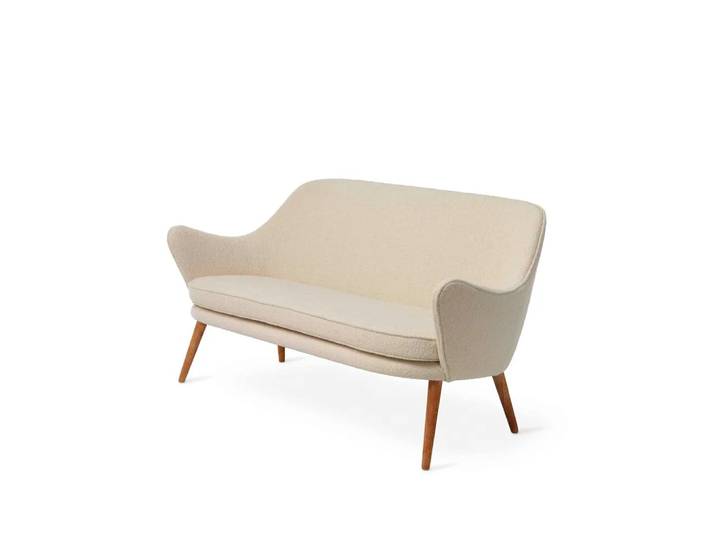 Warm Nordic Dwell Sofa 2-Sitzer Stoff barnum24 cream, Eichenbeine geraucht