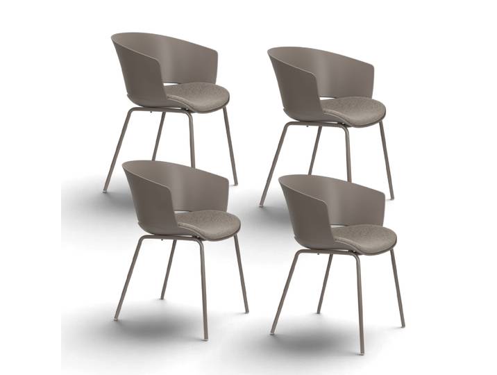 Jessica Chair - Set of 4 Gray brown, New - Perfect for office and reception