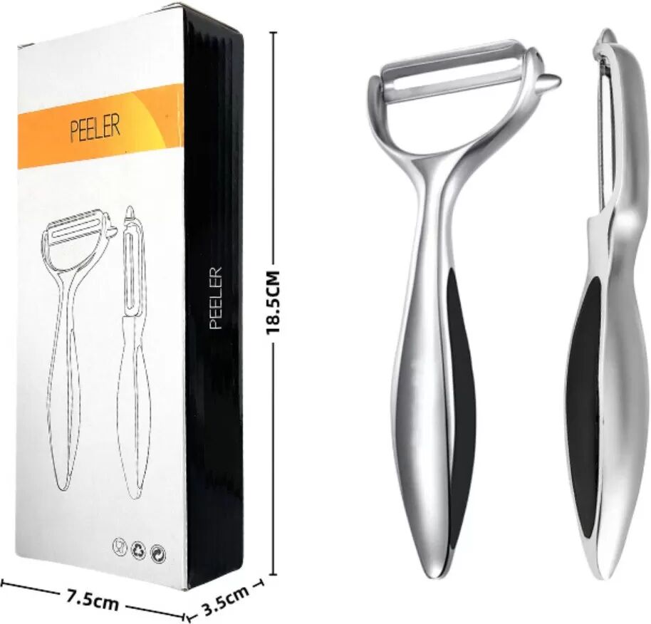 INF Lot de 2 Éplucheurs en Acier Inoxydable avec Lames Plates - Éplucheur Multifonctionnel pour Fruits et Légumes