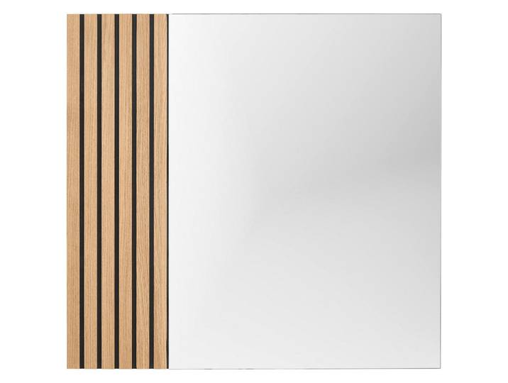 Dieter Knoll Wandspiegel, Naturfarben, Schwarz, Glas, Holzwerkstoff, 85x80x4 cm, Spiegel, Wandspiegel