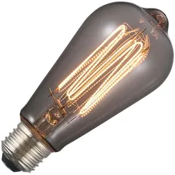 Lighto | LED-Glühfaden | E27-Fassung | Edison-Lampe | Rauchglas | ST64 | 64mm | 6W
