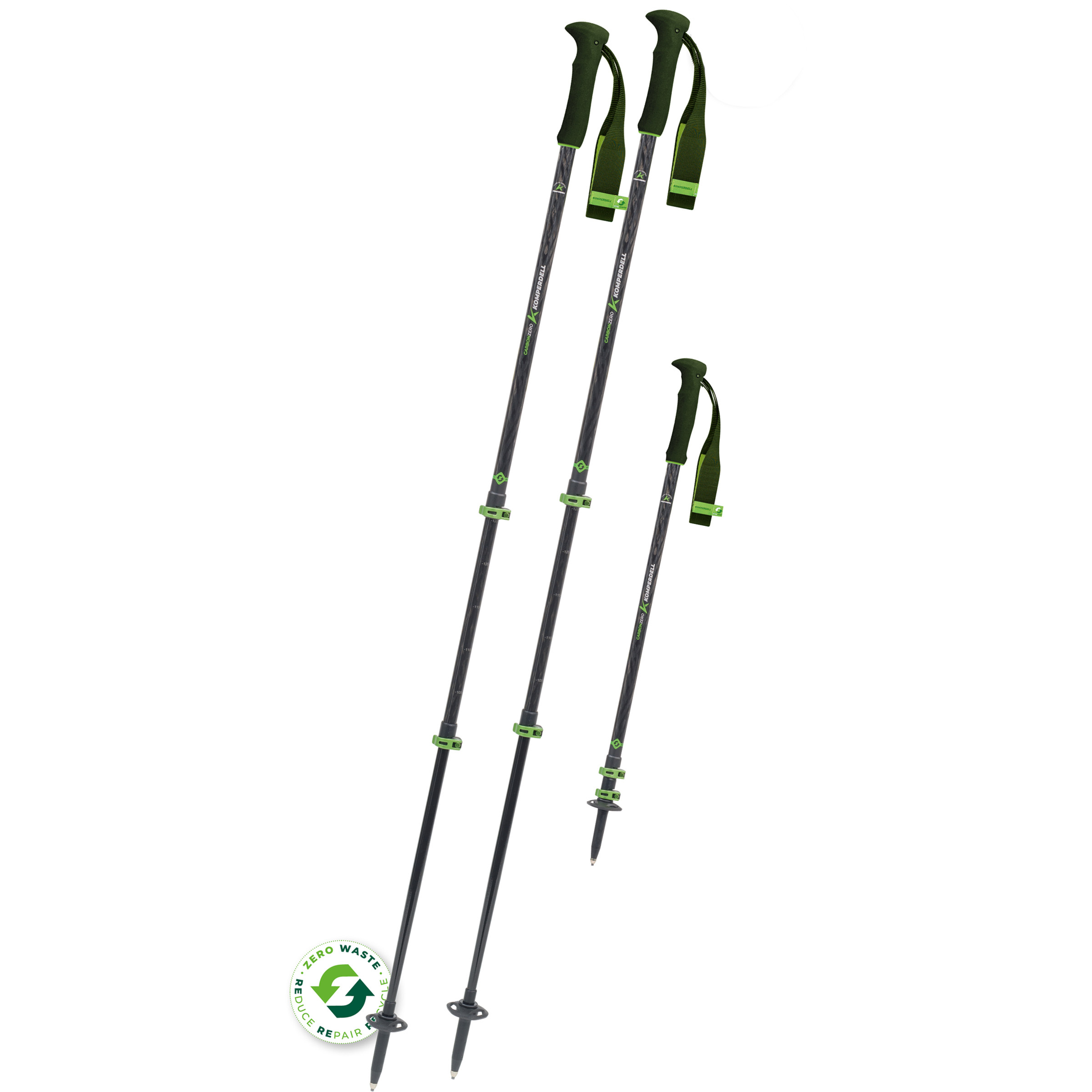 Komperdell Carbon EVO Zero Trekkingstöcke Wanderstöcke & Trekkingstöcke gruen Größe 105-140cm Camping
