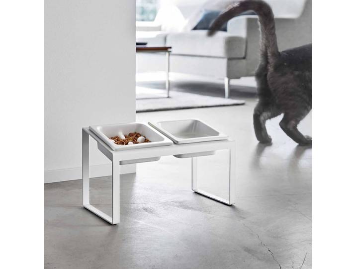 Napfständer mit Anti-Schling Nooks 29 x 18 x 16cm Weiß
