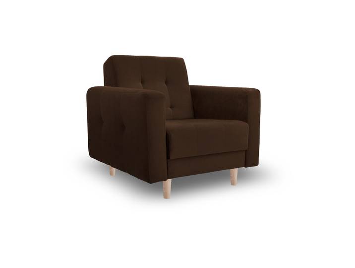 Sessel LIZBONA Braun (Kronos 06) Buchenholz (hell)