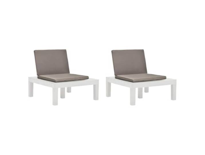 ZQQLVOO Gartenstühle mit Auflagen 2 STK, Kunststoff Weiß, Loungesessel Set Dick gepolsterte Kissen, wetterbeständig, pflegeleicht, leicht umstellbar, kein Zusammenbau nötig