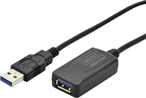 Digitus USB-Kabel USB 3.2 Gen1 USB-A Stecker, USB-A Buchse 5.00 m Schwarz DA-73104