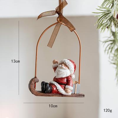 Top Demand Picks Three dimensional Christmas Tree Pendant, Retro Bell Resin Pendant, New Christmas Decoration, Holiday Decorative Gift redsanta