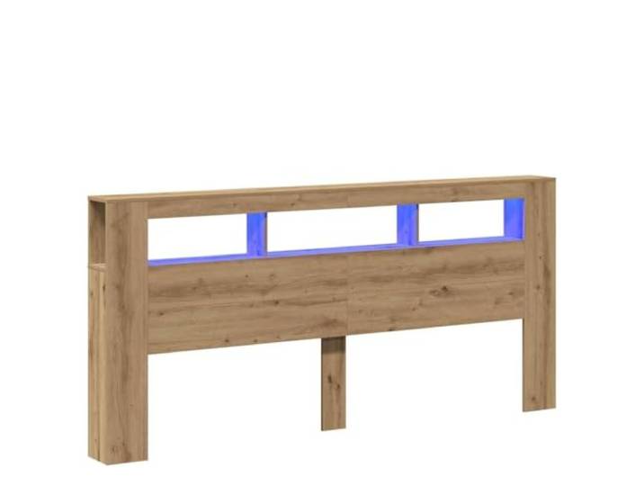 HGLADYU LED-Bettkopfteil Artisan-Eiche 103,5 cm Holzwerkstoff mit LED-Beleuchtung, 220 cm breit, 5 tief
